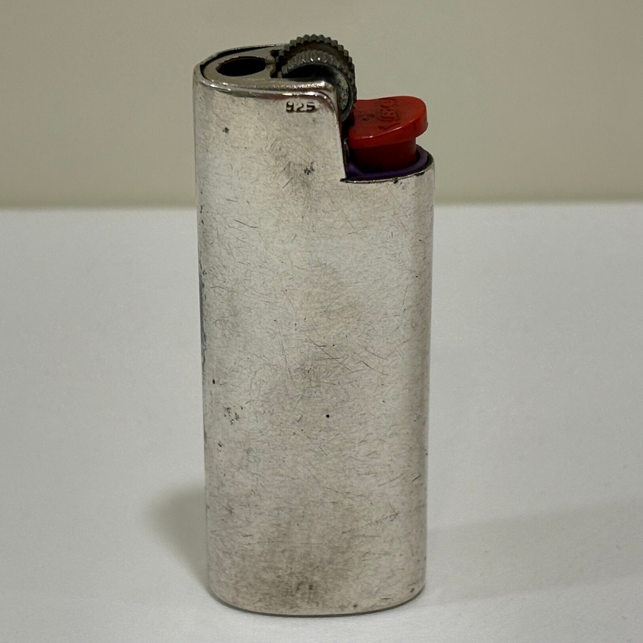 Vintage Mini Bic Feuerzeug Etui Hülle aus Sterling Silber
