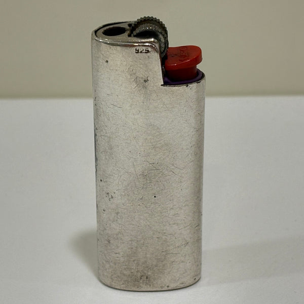 Vintage Mini Bic Feuerzeug Etui Hülle aus Sterling Silber