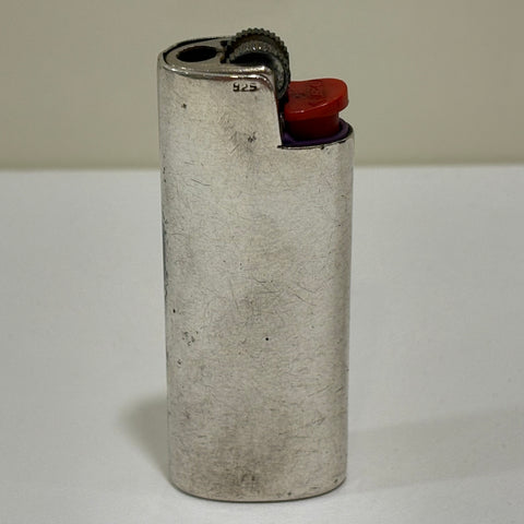 Vintage Mini Bic Feuerzeug Etui Hülle aus Sterling Silber