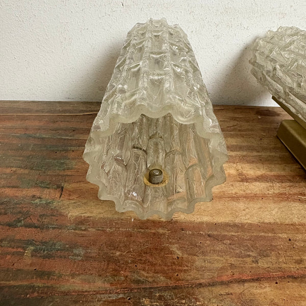 2 Vintage Design Ice Glas Wandlampen von Carl Fagerlund für Lyfa Orrefors