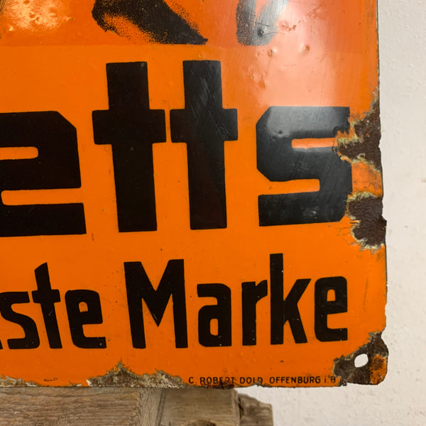 Antikes Emaille Schild Michael Briketts