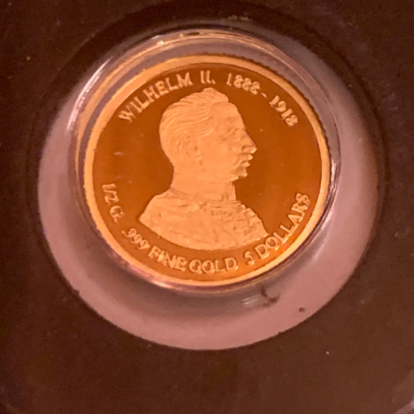 5 Gold Dollar Münze Kaiser Wilhelm II. und Staatswappen Nauru