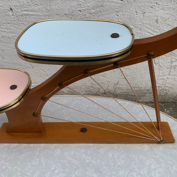 Mid Century Blumenbank Nierentisch Etagere