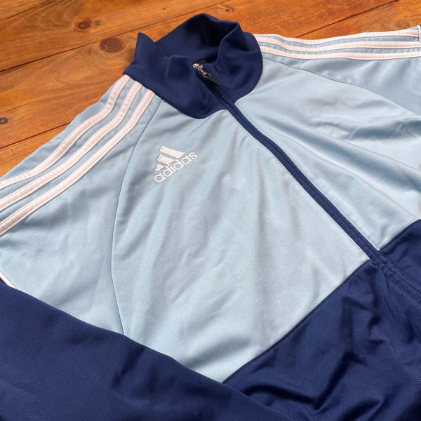 Adidas Trainingsjacke in Hellblau / Blau - Vintage