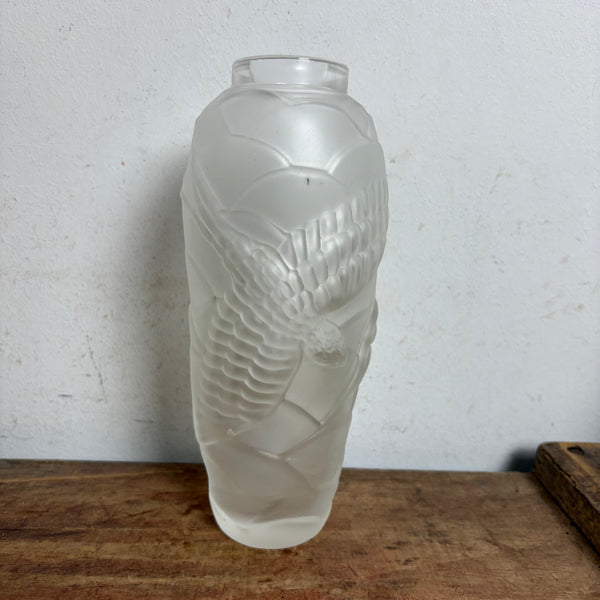 Art Deco Vase aus satiniertem Barolac Glas von Joseph Inwald