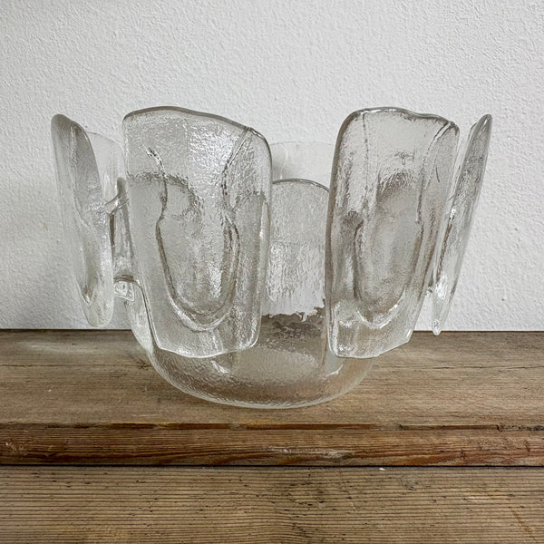 Vintage Ice Glas Schale Ravenhead Flair von Alexander Hardie Williamson für Humppila