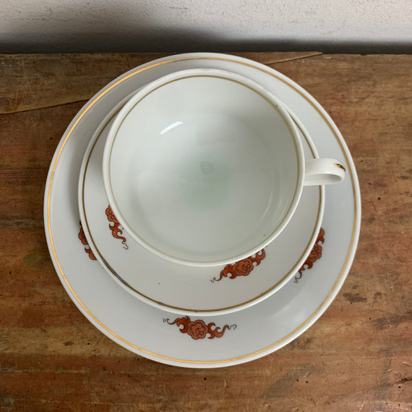 Vintage Sammeltasse Roter Ming Drache Lichte Porzellan