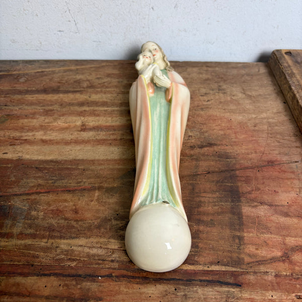 Vintage Wandkeramik Madonna mit Kind von Hummel