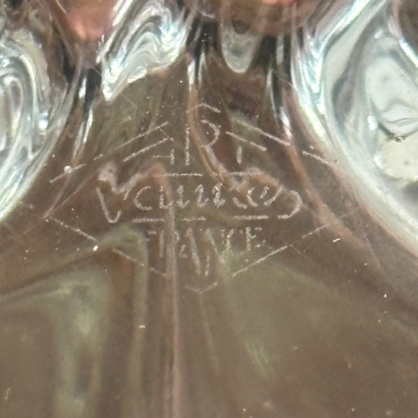 Vintage Kristallglas Kerzenleuchter von Art Vannes im Art Deco Stil