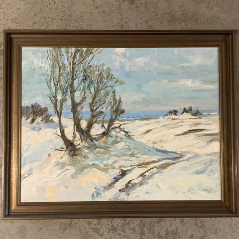 Ölgemälde Schneelandschaft von Klaus Heckert