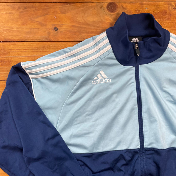 Adidas Trainingsjacke in Hellblau / Blau - Vintage