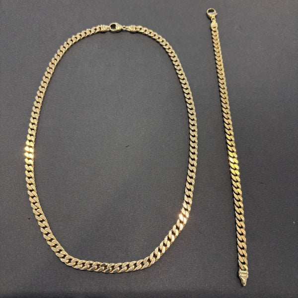 Panzerkette 585er Gold mit dazugehörigen 333er Panzerarmband