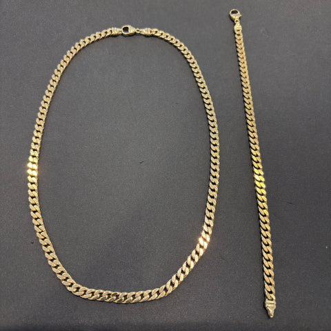 Panzerkette 585er Gold mit dazugehörigen 333er Panzerarmband