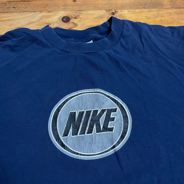 Vintage Nike T-Shirt mit white tag in Blau