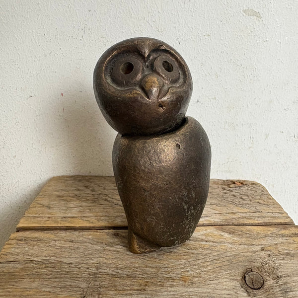 Vintage Bronze Skulptur Eule von Bassam Isoli