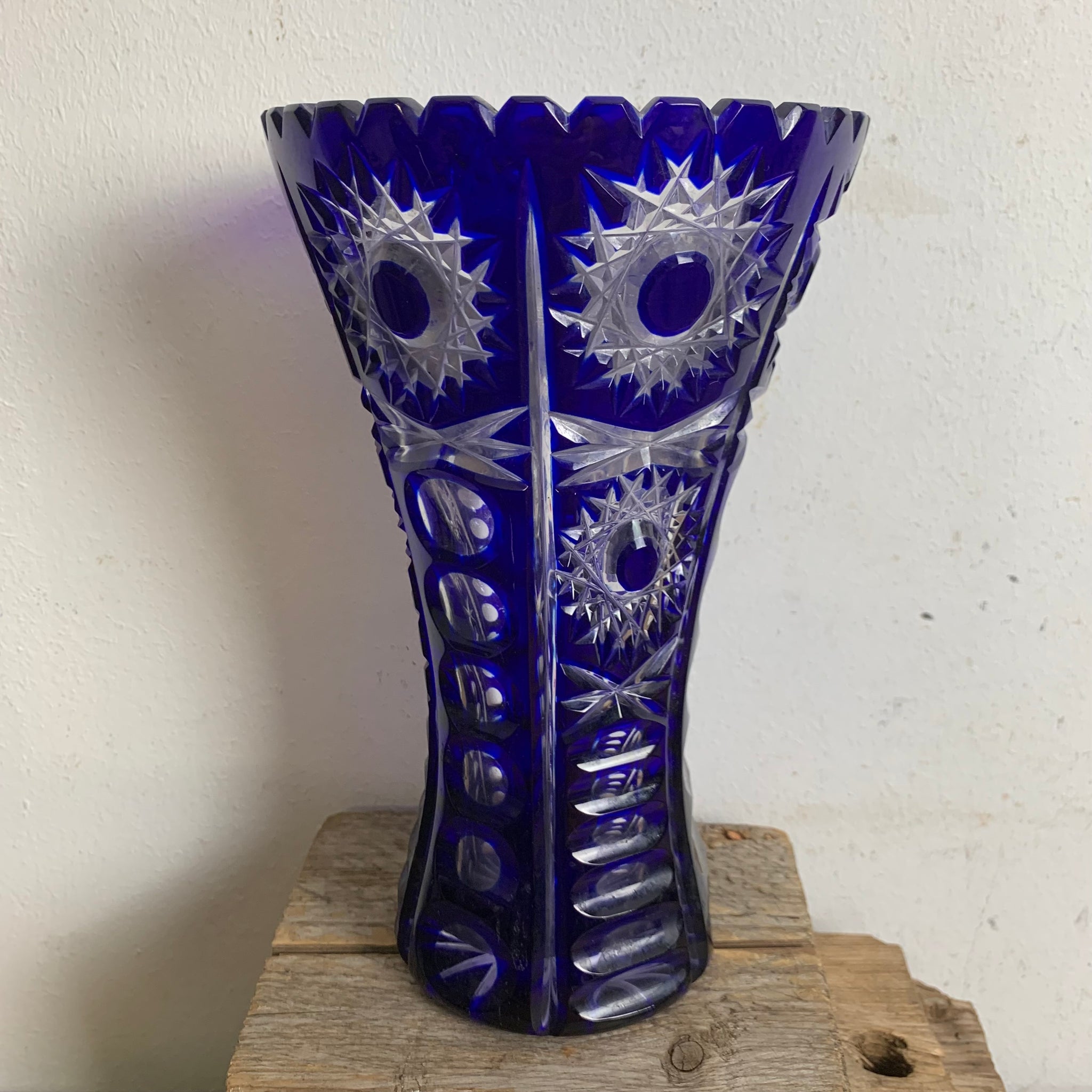 Blaue Bleikristall Vase – Trödelfuchs Vintage Shop