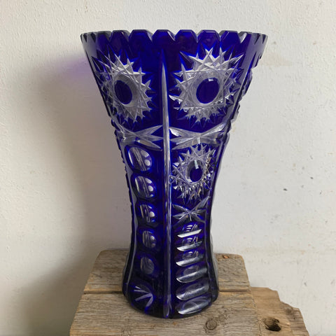 Blaue Bleikristall Vase