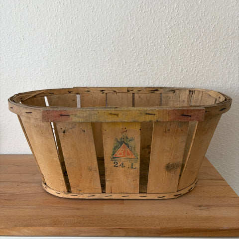 Vintage dekorativer Obstkorb Erntekorb Spankorb
