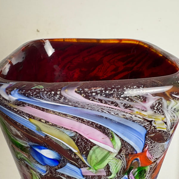 Vintage Design Kunst Vase Tutti Frutti Muranoglas von Dino Martens für Avem