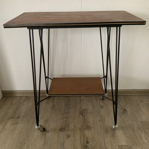 Vintage Mid Century Beistelltisch auf Rollen