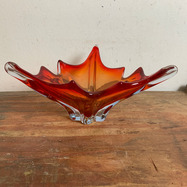 Vintage rote Murano Schale