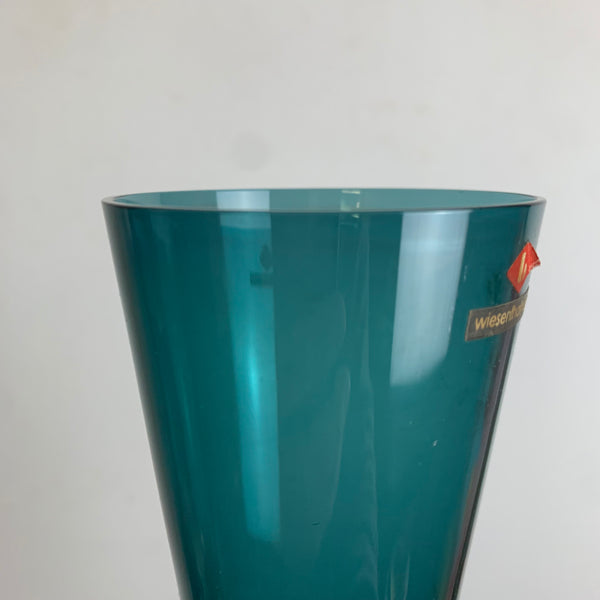 Vintage Design Glas Vase von Klaus Breit für Wiesenthalhütte tumalin blau