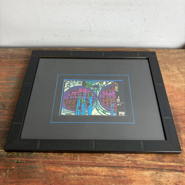 Vintage Kunst Grafik Regen auf Regentag von Friedensreich Hundertwasser