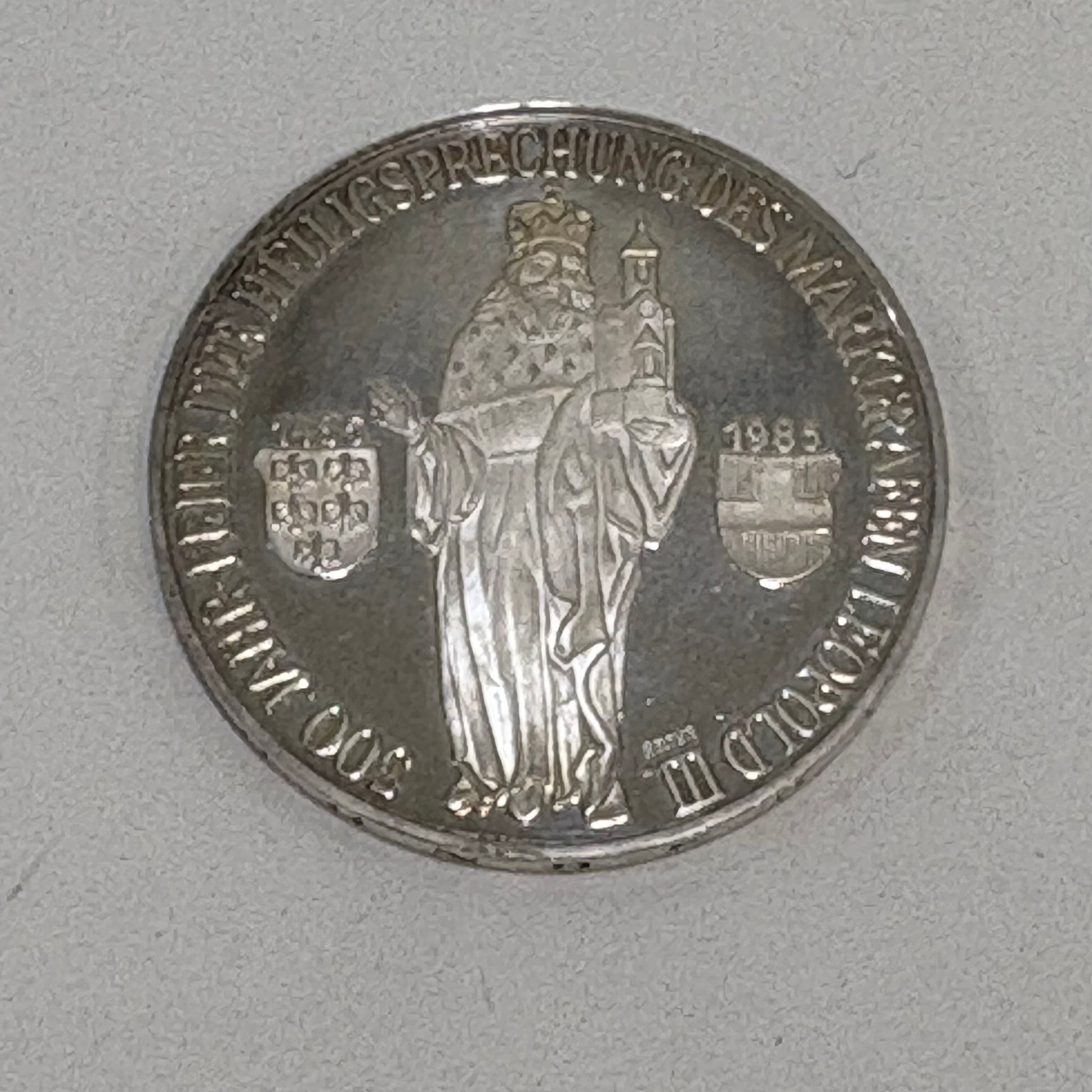 Österreich 500 Schilling 1985 Silber Heiligsprechung Markgraf Leopold III.