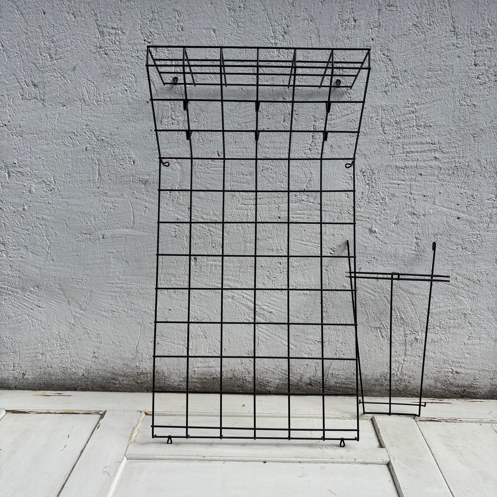 Vintage Draht Gitter Garderobe von Karl Fichtel für Drahtwerke Erlau schwarz