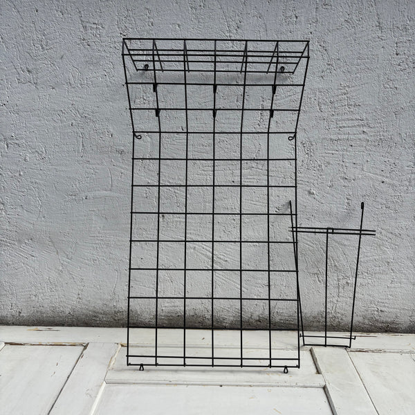 Vintage Draht Gitter Garderobe von Karl Fichtel für Drahtwerke Erlau schwarz