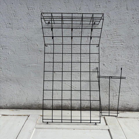 Vintage Draht Gitter Garderobe von Karl Fichtel für Drahtwerke Erlau schwarz