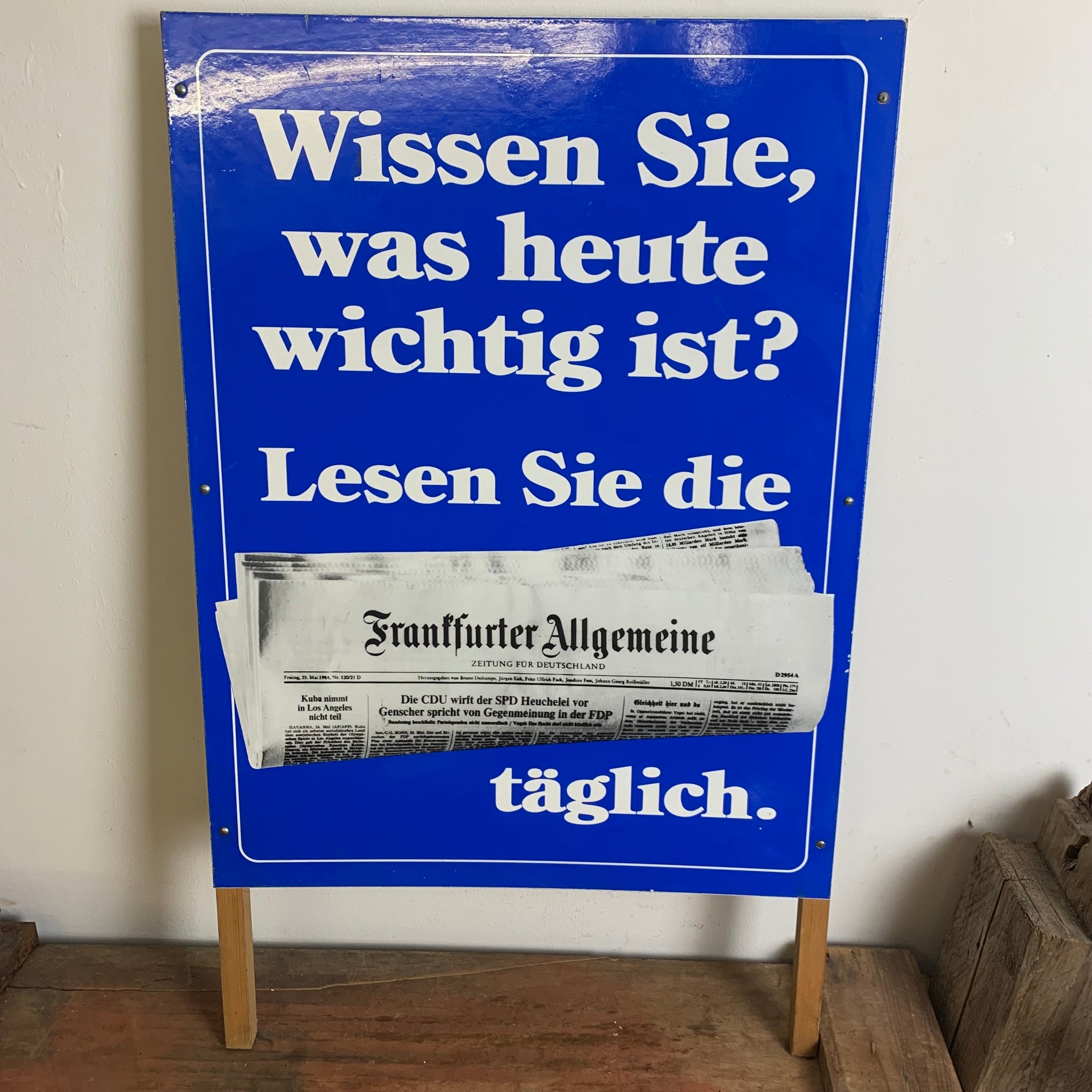 Vintage Aufsteller Frankfurter Allgemeine Zeitung