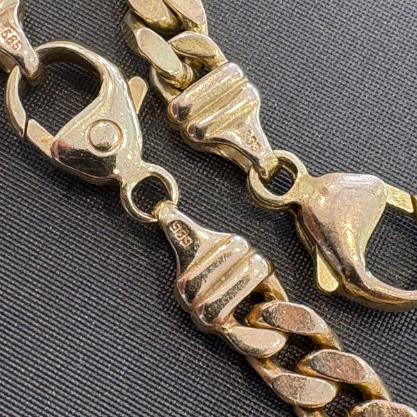 Panzerkette 585er Gold mit dazugehörigen 333er Panzerarmband