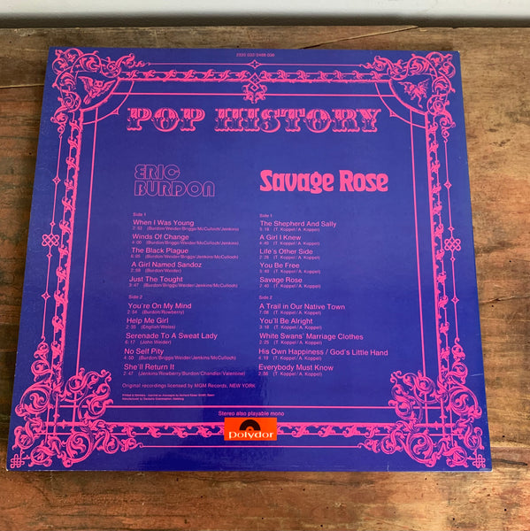Doppel LP Pop History Savage Rose von Eric Burdon
