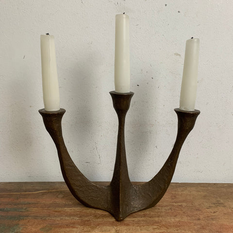 Vintage brutalistischer Design Kerzenständer aus Bronze von Horst Dalbeck