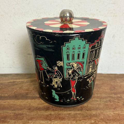 Vintage Mid Century Blechdose 
Grundner Kaffee Stuttgart