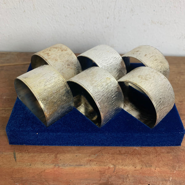 Vintage 6 versilberte Serviettenringe