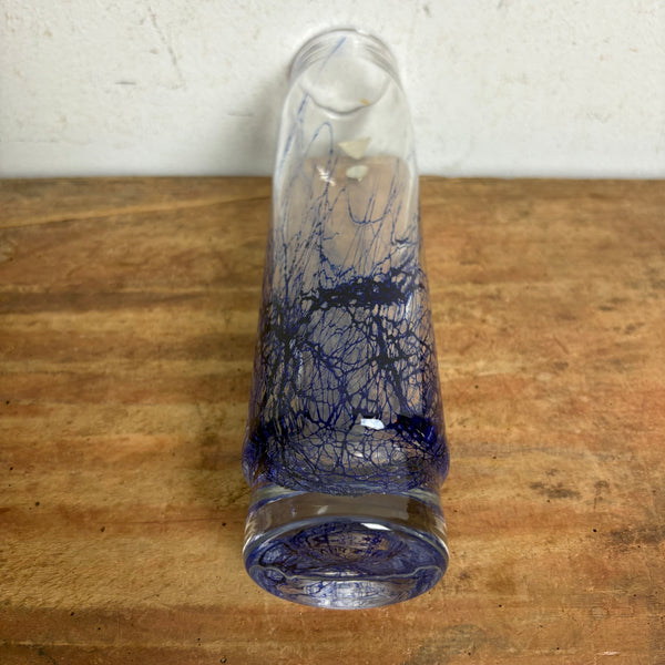 Vintage Mid Century Kunst Glas Vase von Hessen Glaswerke
