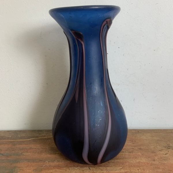 Vintage mehrfarbige Matt Glas Vase