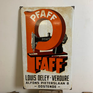 Vintage Emaille Schild Pfaff Nähmaschinen