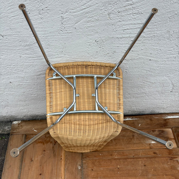 2 vintage Korbweiden Stühlen Linus von Franco Campi und Carlo Graffi für Ikea Vintage