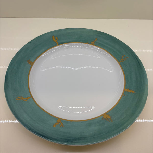 Vintage 12 Speise Teller Cactus Kollektion von Hilton McConnico für französische Kristallmanufaktur Daum Nancy und die Porzellanmanufaktur Limoges