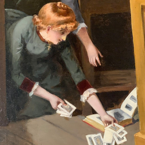 Ölgemälde Aufruhr in der Mädchenklasse von August Heinrich Mansfeld
