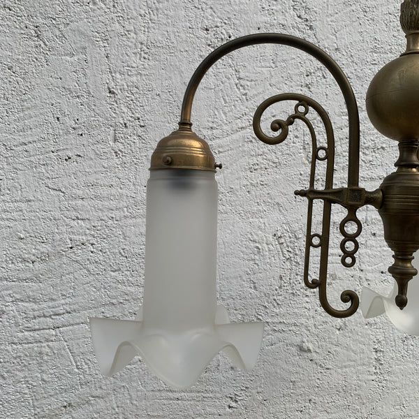 Dreiarmiger Jugendstil Kronleuchter