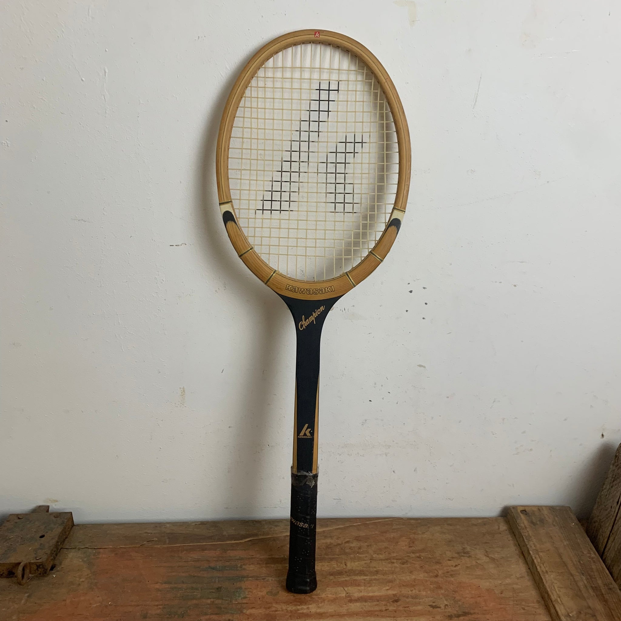Vintage Holz Tennisschläger Kawasaki Champion