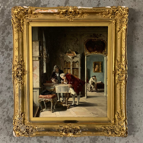 Ölgemälde Die Geographen von Johann Hamza