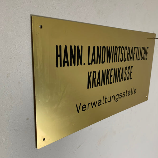 Vintage Blechschild Hannoversche landwirtschaftliche Krankenkasse