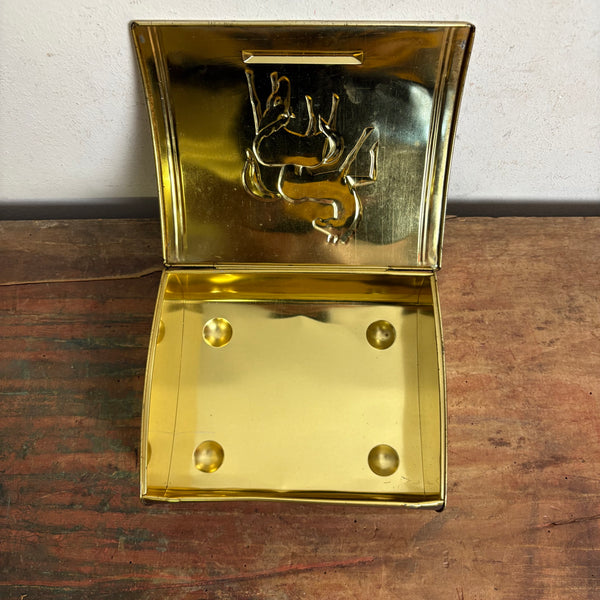Vintage Mid Century Blechdose mit Pferde Motiv von Nörenberg-Kaffee Hamburg