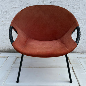 Vintage Mid Century Wildleder Circle Balloon Chair von Lusch Erzeugnis für Lusch & Co.