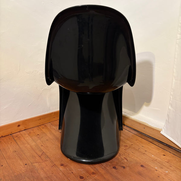 Vintage Pantonstuhl Panton Chair von Verner Panton für Fehlbaum Herman Miller in schwarz
